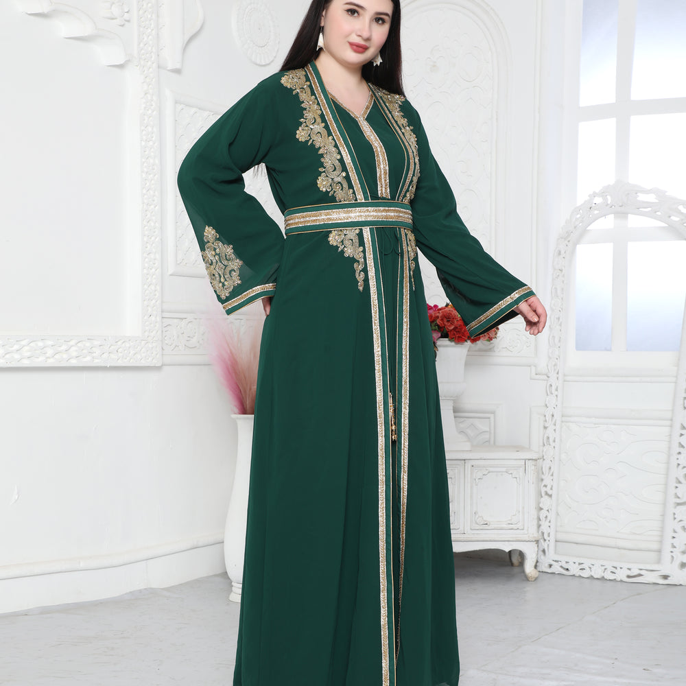 Embroidered Arabic Style Kaftan For Women