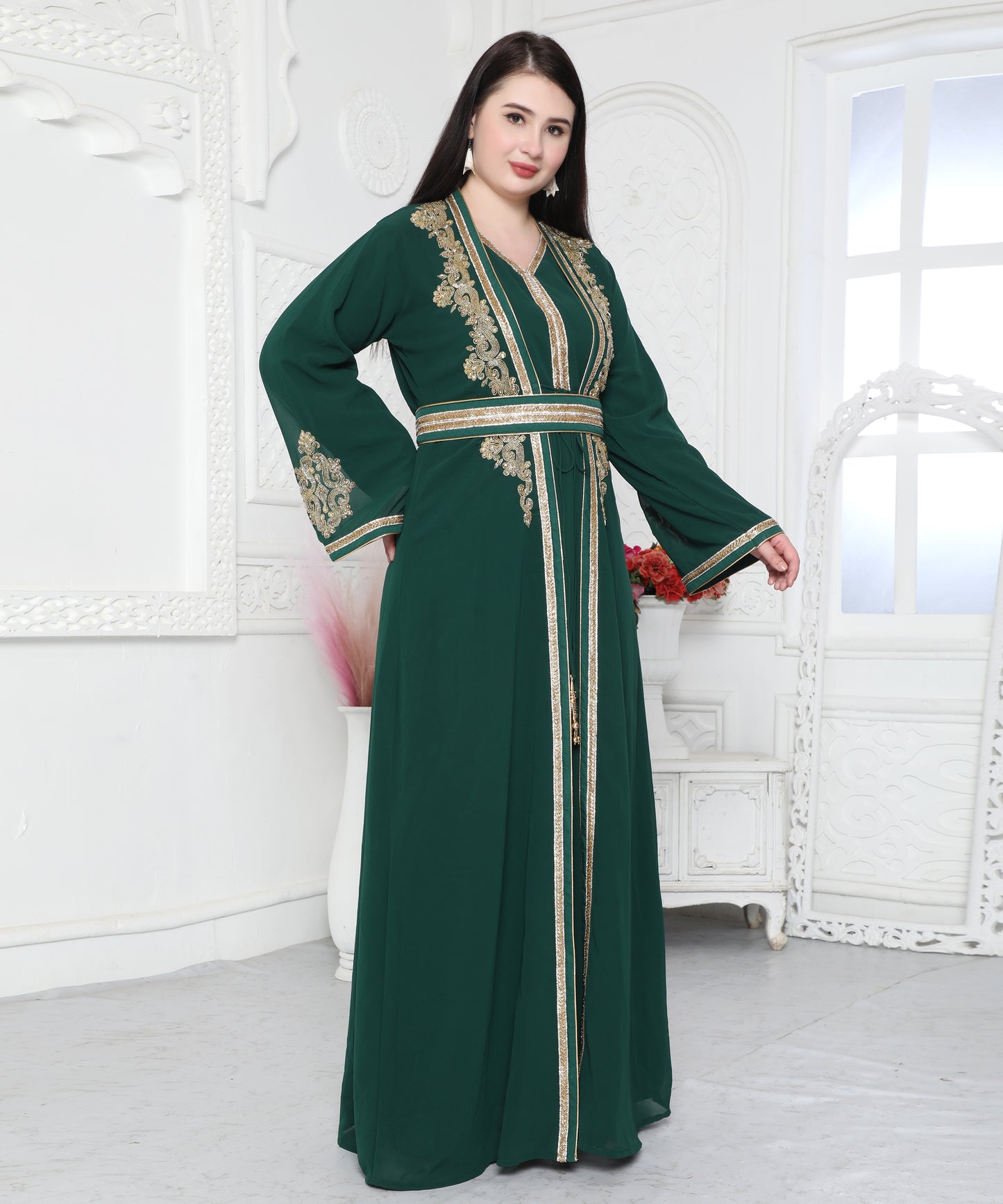 Embroidered Arabic Style Kaftan For Women
