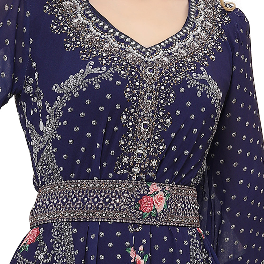 Digital Printed Abaya Caftan Ethic Party Gown