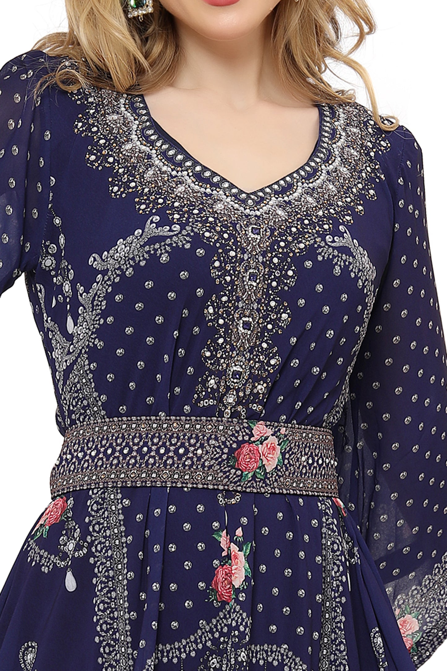 Digital Printed Abaya Caftan Ethic Party Gown