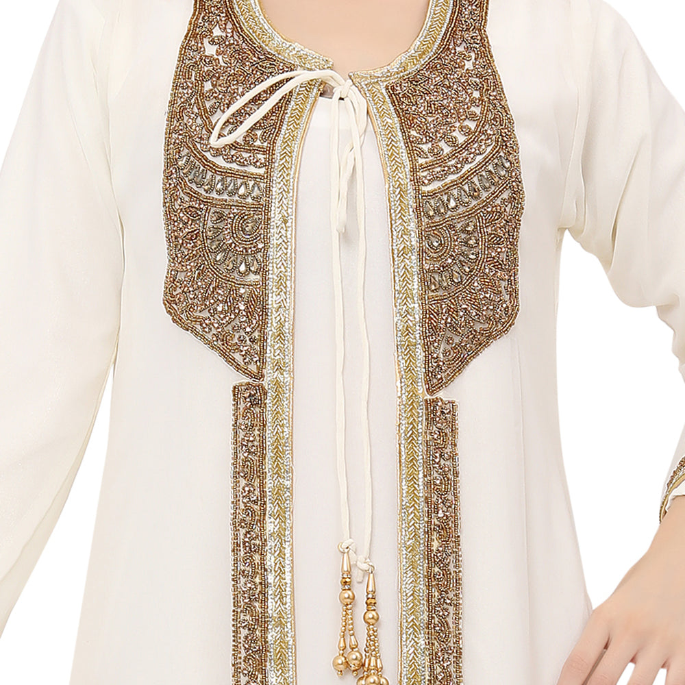 Designer Kaftan Hand Embroidered Gown In Maxim Creation