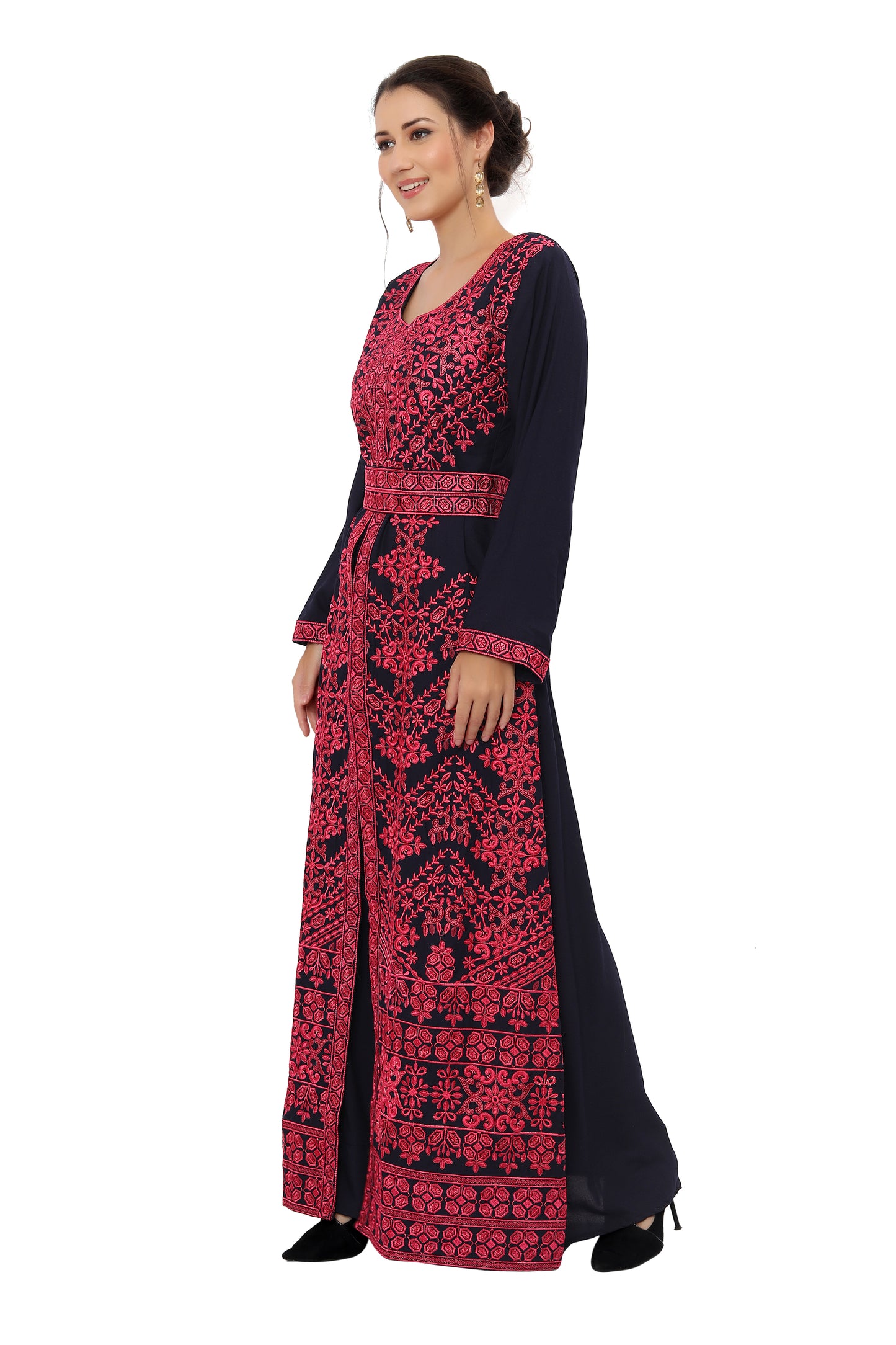 Designer Kaftan Thread Embroidery Maxi Gown