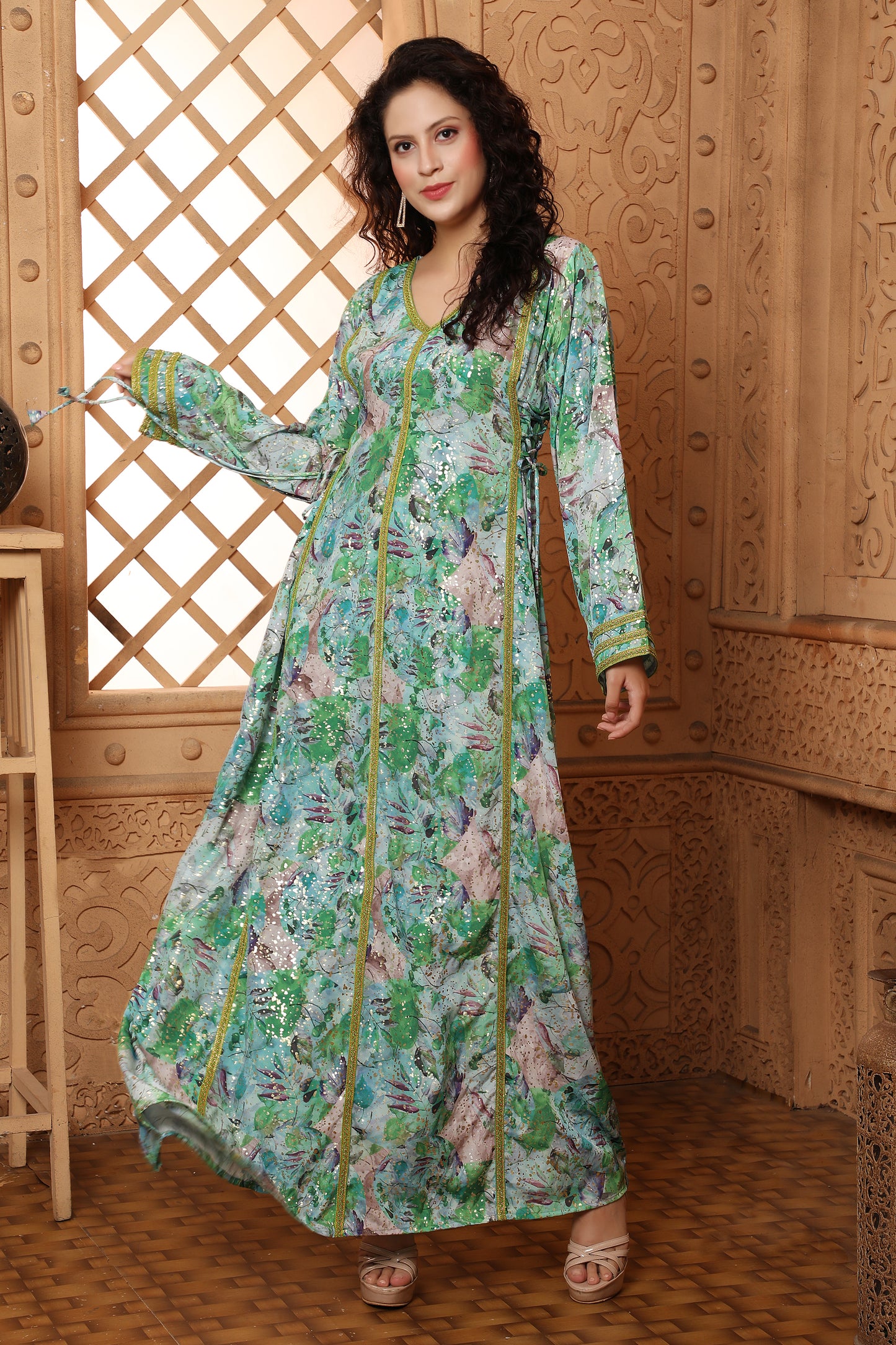 Eid Arabian Gown Digital Print Kaftan