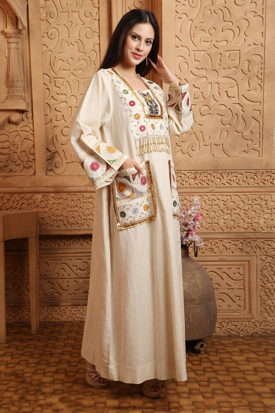 Women's Sequin Abaya Turkish Long Dress Loose Robe