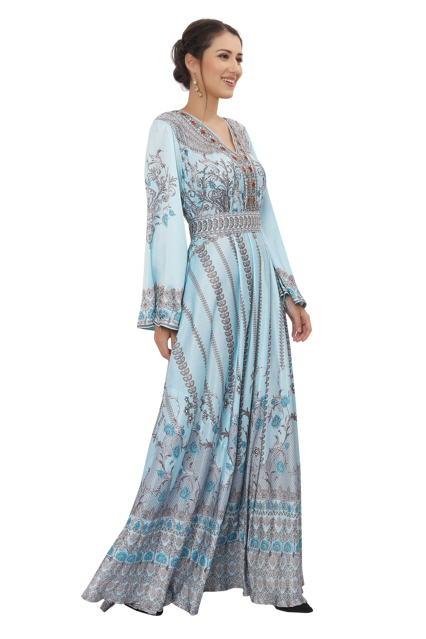 Designer Digital Print Kaftan Party Gown