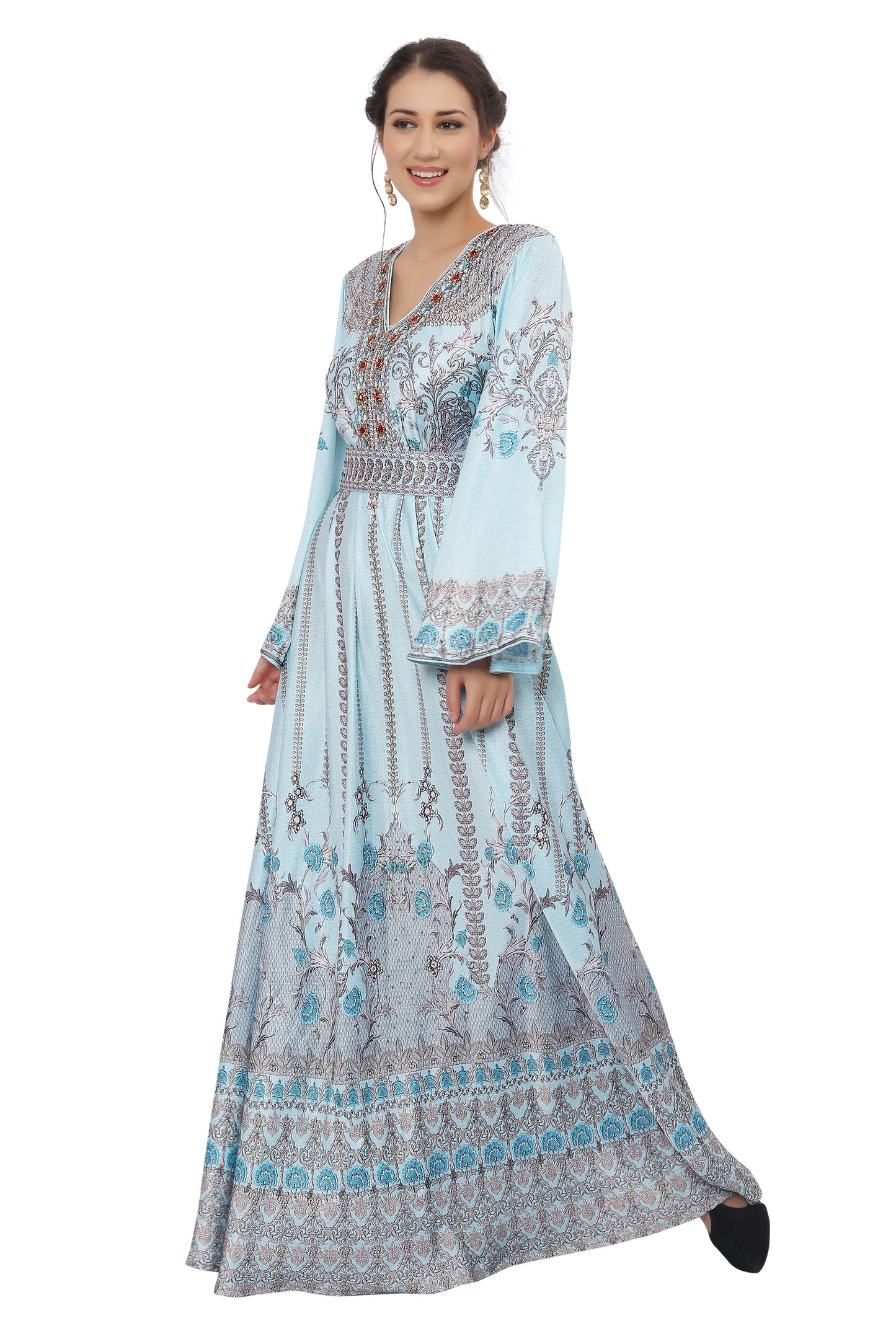 Designer Digital Print Kaftan Party Gown