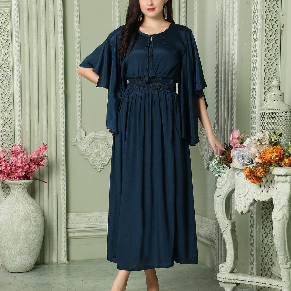 Dubai Style Half Sleeve Dress with Frills