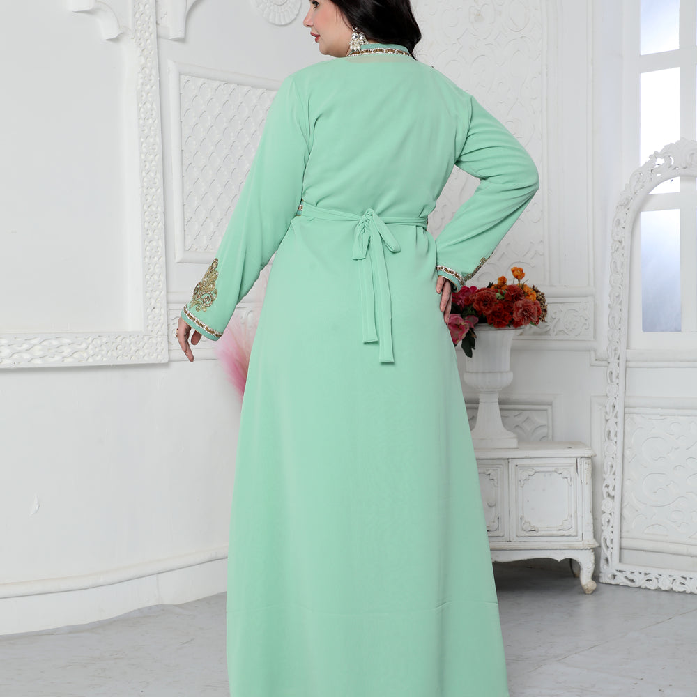 
                  
                    Arabic Style Kaftan With Crystal Hand Embroidery
                  
                