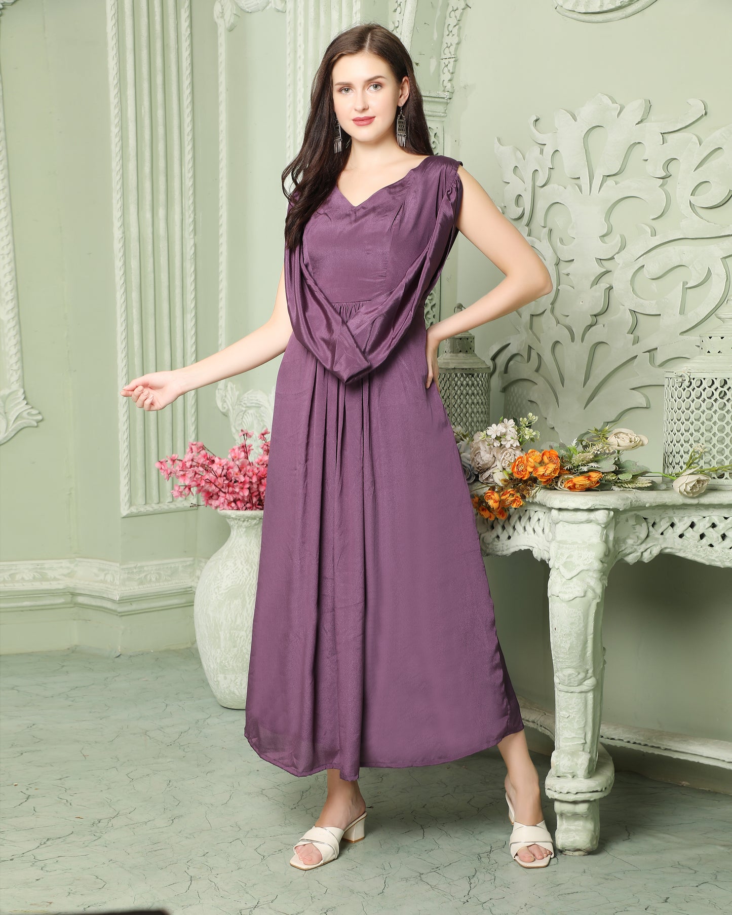 Classic Cowl Neck Partywear Dress