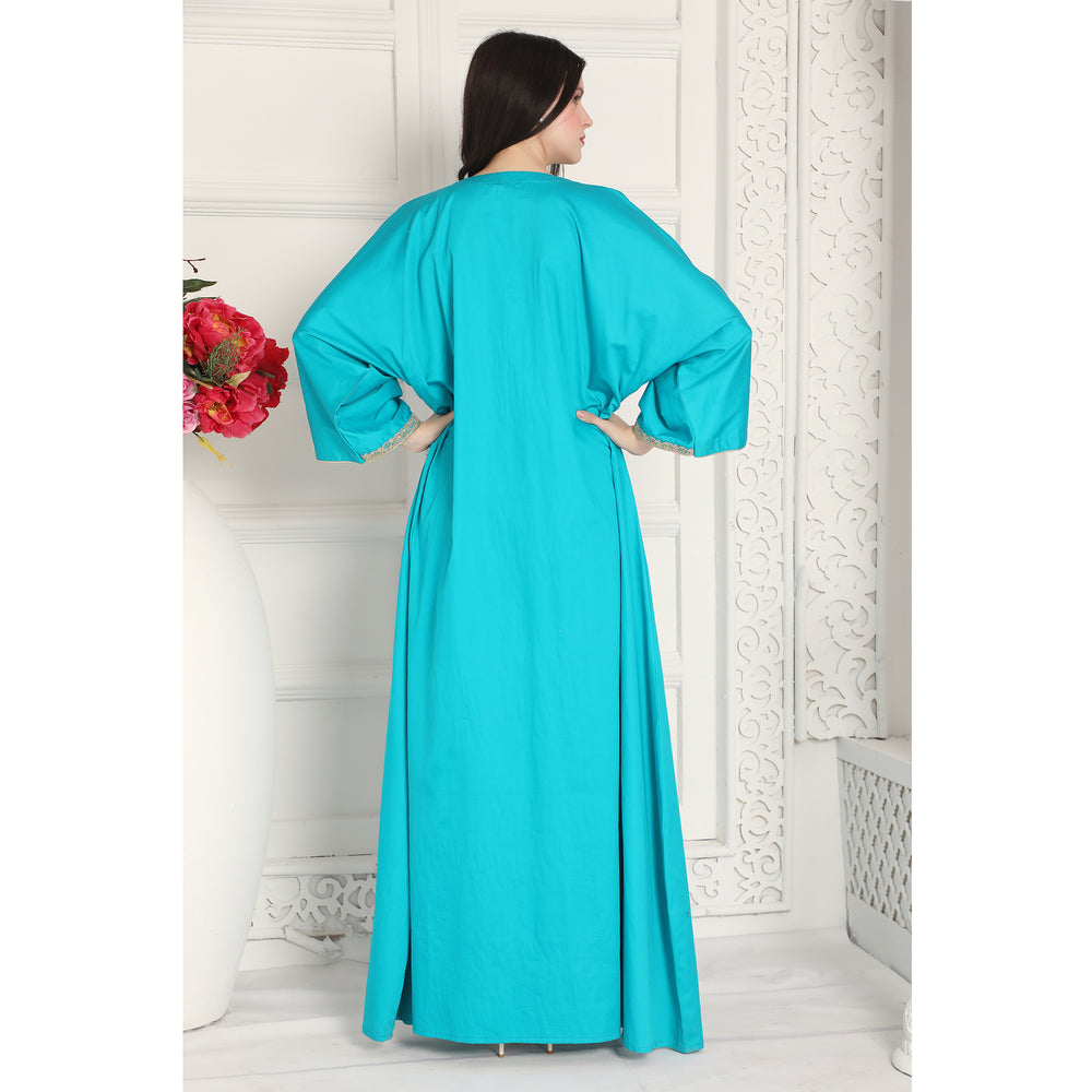 
                  
                    Phirozy Blue Arabic Style Kaftan Farasha with Tassels
                  
                