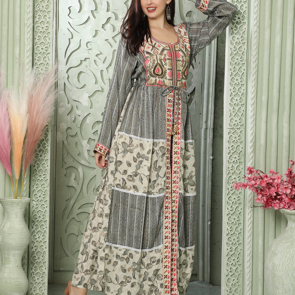 
                  
                    Designer-wear Kaftan With Embroidery And Block Print Pattern
                  
                