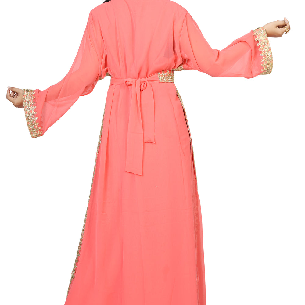 
                  
                    Kaftan With Golden Lace Work - Maxim Creation
                  
                