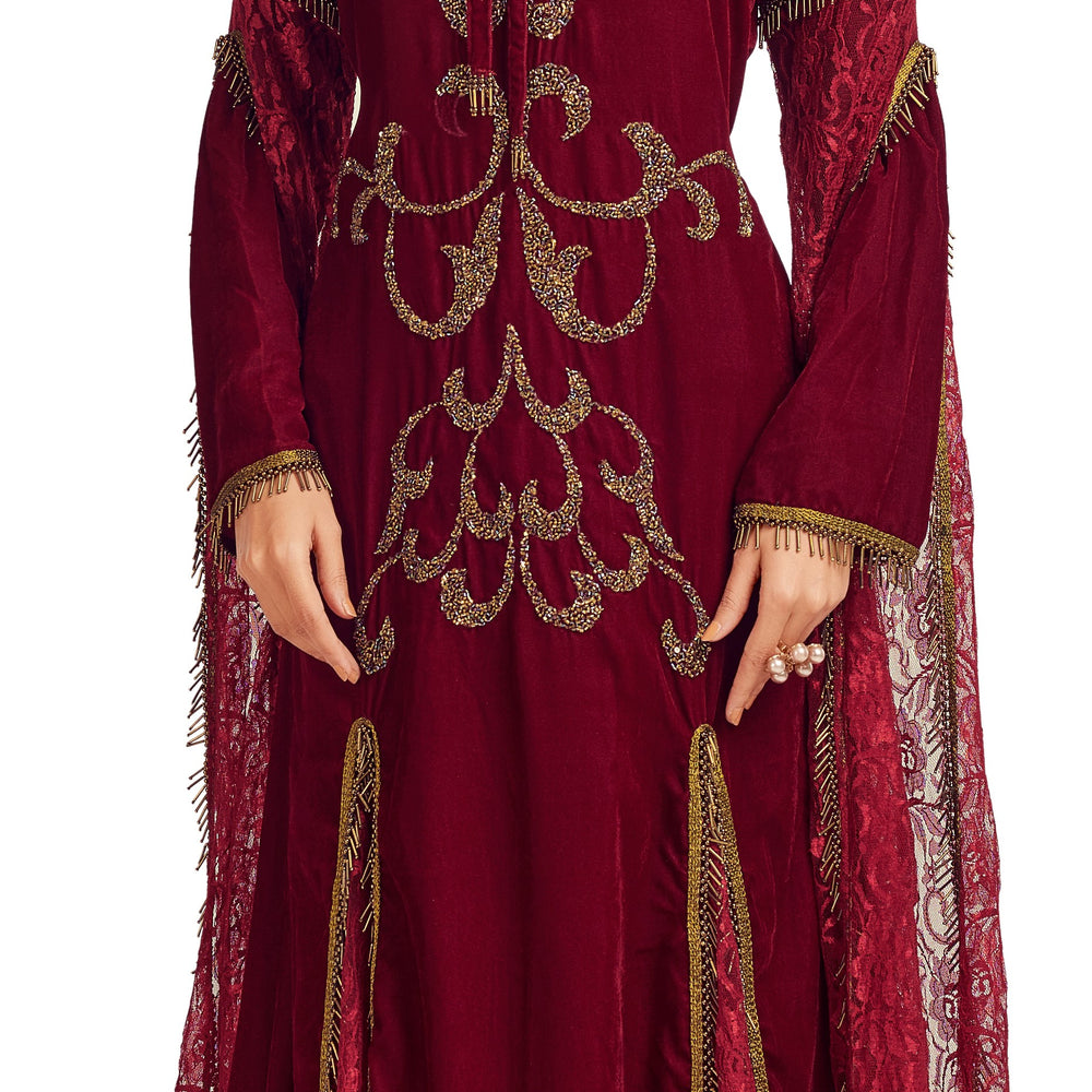 
                  
                    Designer Ball Gown With Crystal Hand work - Maxim Creation
                  
                