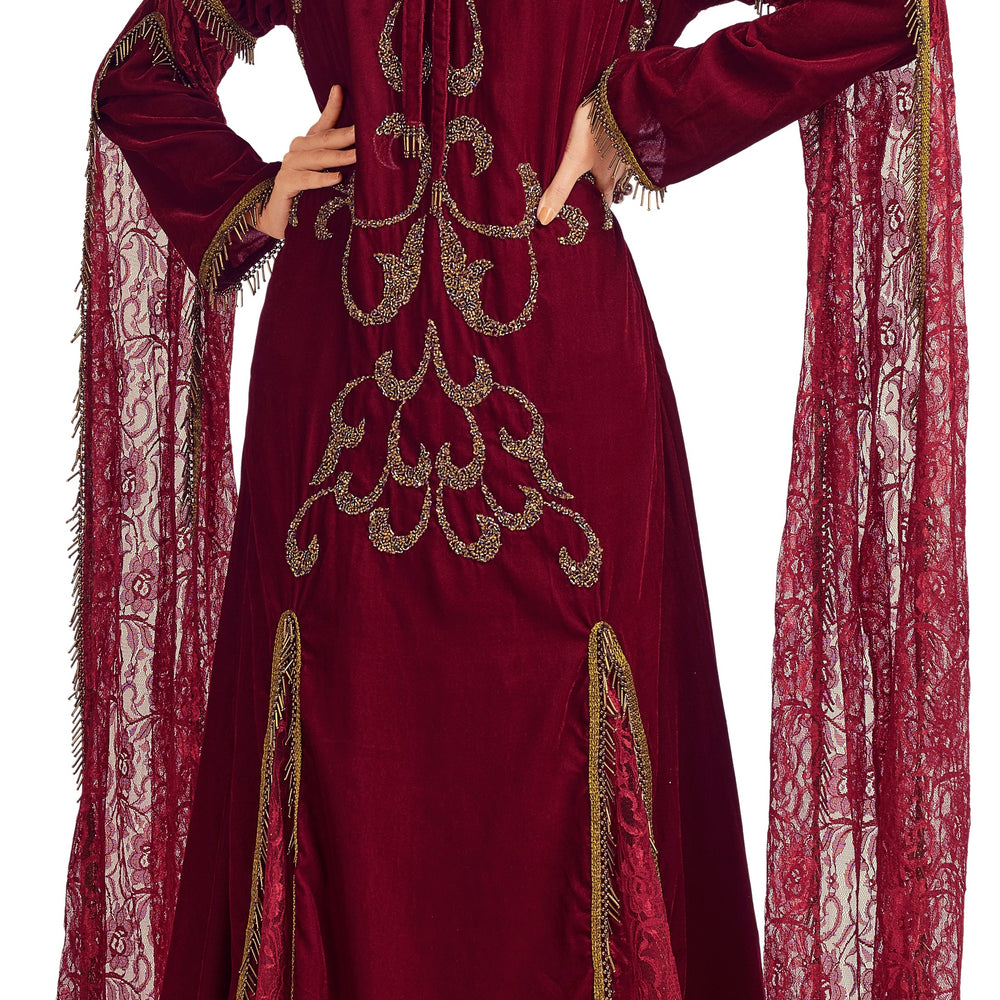 
                  
                    Designer Ball Gown With Crystal Hand work - Maxim Creation
                  
                