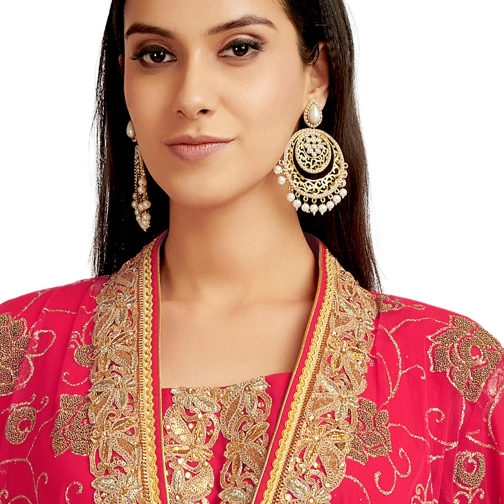 Pink embroidered Henna Party Gown - Maxim Creation
