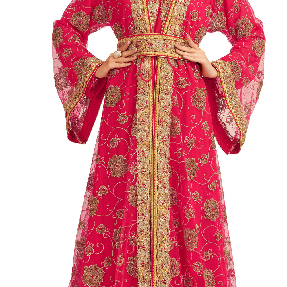 Pink embroidered Henna Party Gown - Maxim Creation