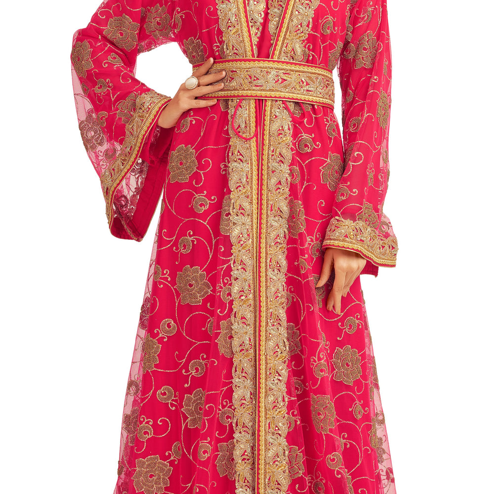 
                  
                    Pink embroidered Henna Party Gown - Maxim Creation
                  
                