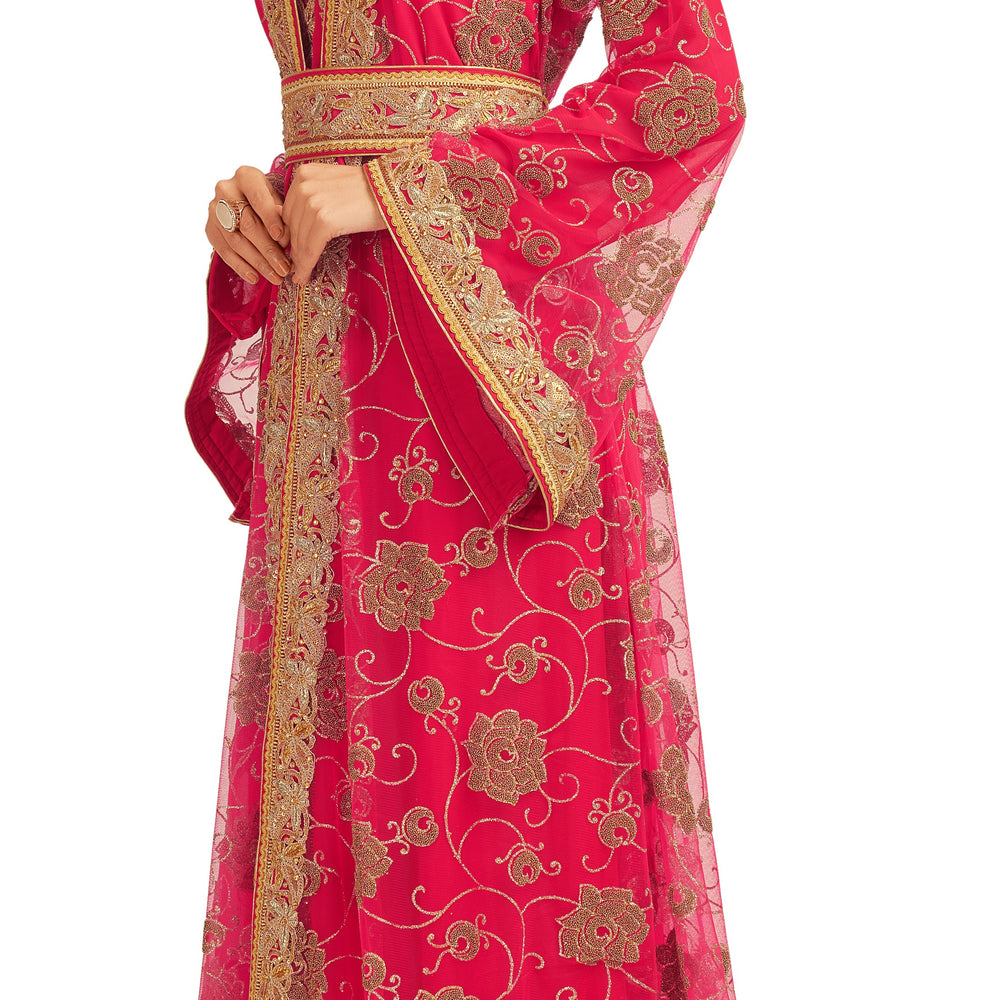 
                  
                    Pink embroidered Henna Party Gown - Maxim Creation
                  
                
