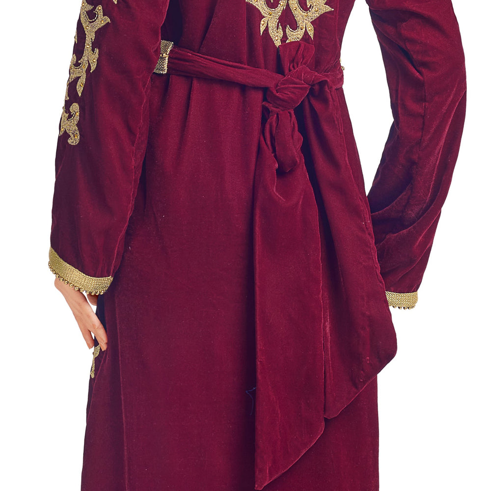 
                  
                    Wine Velvet Wedding Luxury Gown - Maxim Creation
                  
                