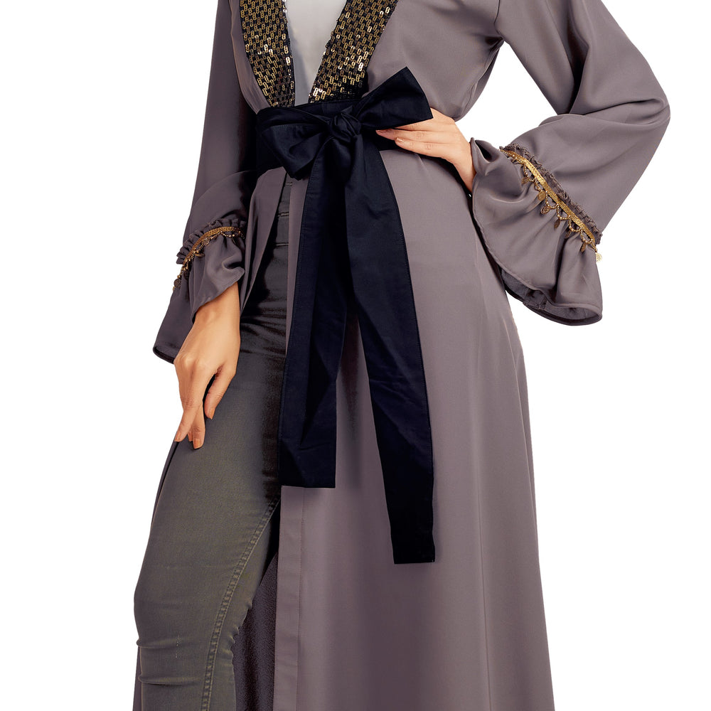 Designer Cardigan & Belt with Chic Embroidery Lace - Maxim Creation