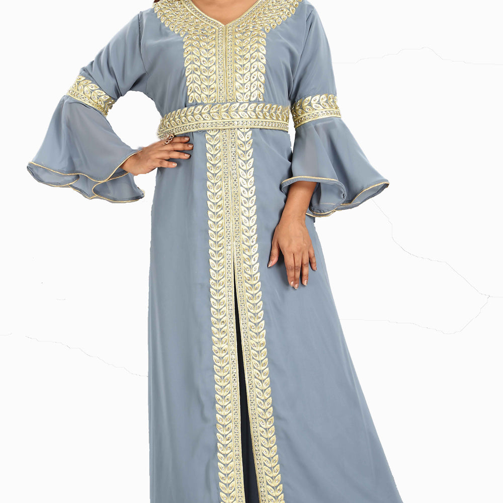 
                  
                    Arabian Kaftan With Long Bell Sleeve And Pant - Maxim Creation
                  
                