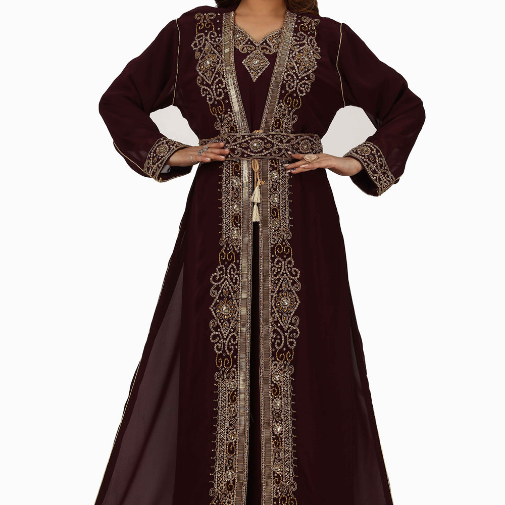 
                  
                    Traditional Dress Hand Embroidered Kaftan Gown - Maxim Creation
                  
                