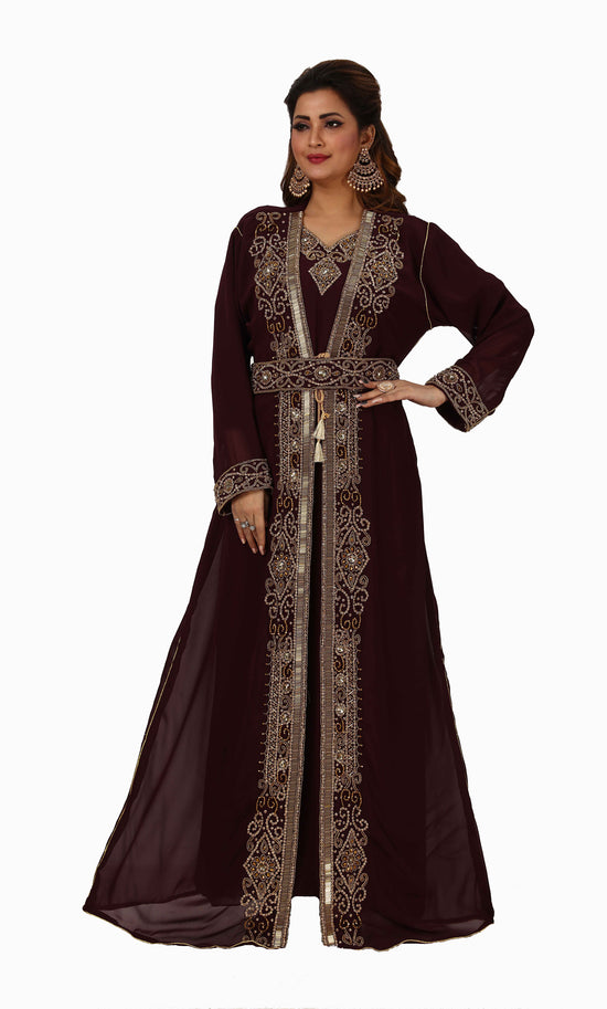 Traditional Dress Hand Embroidered Kaftan Gown - Maxim Creation