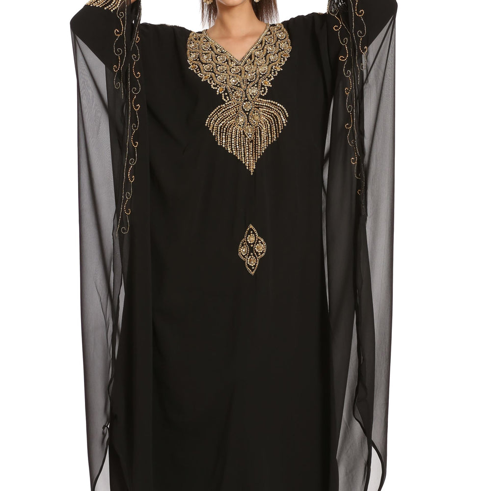 
                  
                    Handicraft Kaftan dress Embellished with Beads and Crystals - Maxim Creation
                  
                