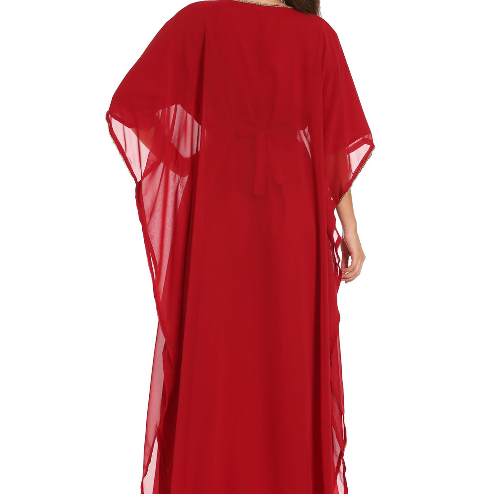 
                  
                    Hand Embroidery Kaftan in Red Georgette by Maxim Creation - Maxim Creation
                  
                