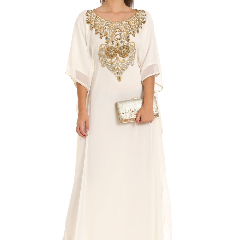 
                  
                    Long Tunic in Cream Farasha Evening Tea Party Dress - Maxim Creation
                  
                