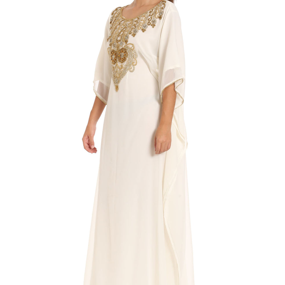 
                  
                    Long Tunic in Cream Farasha Evening Tea Party Dress - Maxim Creation
                  
                