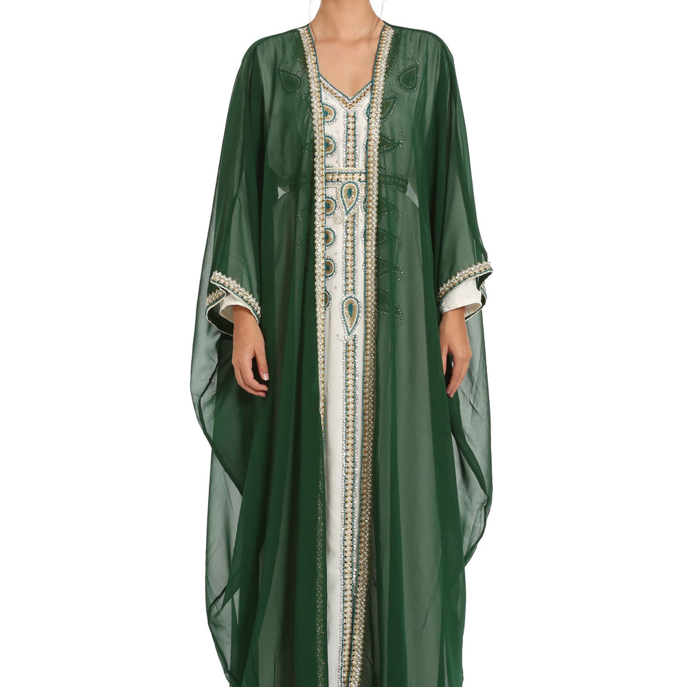 
                  
                    Dubai Farasha Tea Party Jellebiya in Green by Maxim Creation - Maxim Creation
                  
                