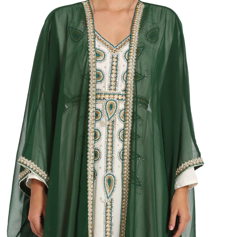 
                  
                    Dubai Farasha Tea Party Jellebiya in Green by Maxim Creation - Maxim Creation
                  
                