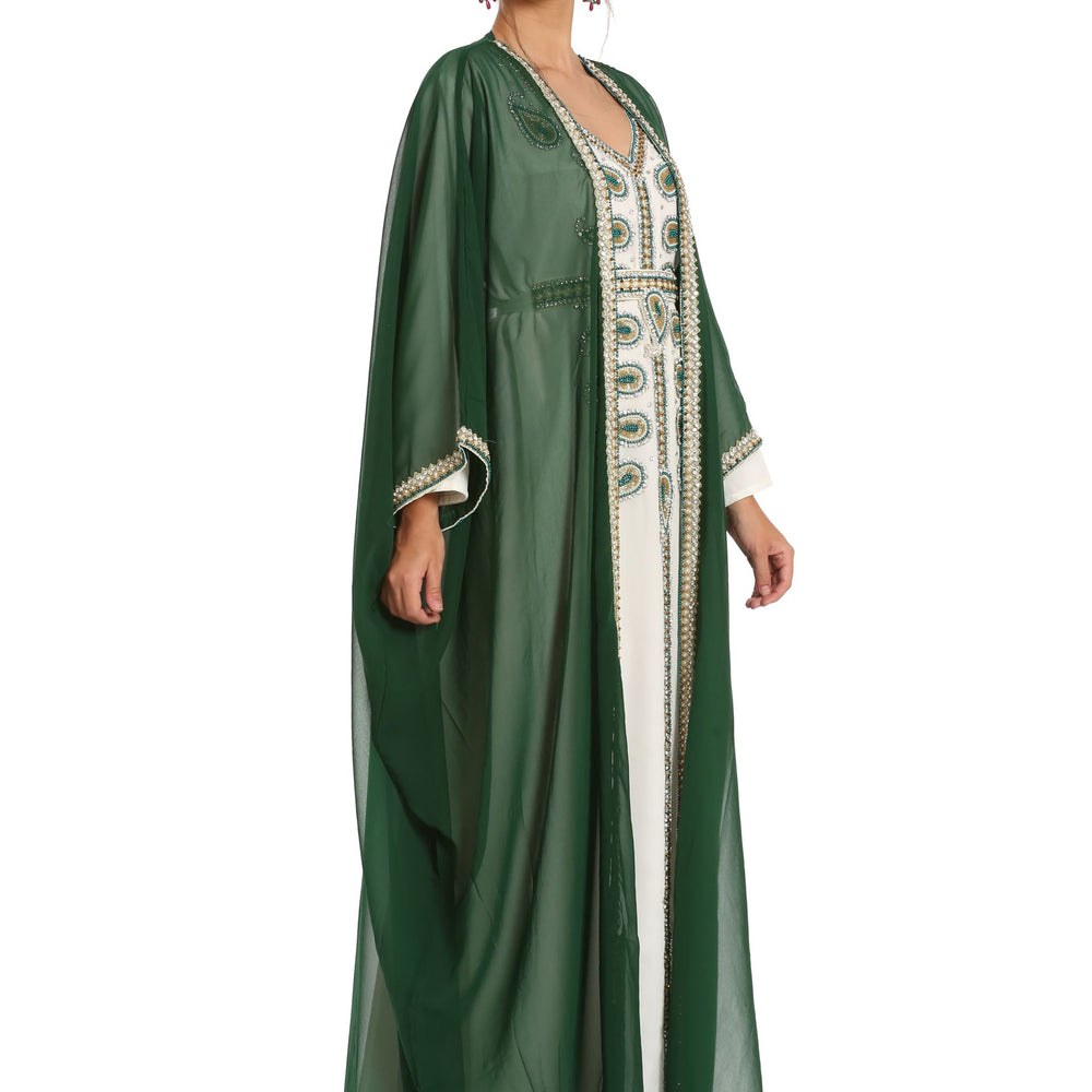 
                  
                    Dubai Farasha Tea Party Jellebiya in Green by Maxim Creation - Maxim Creation
                  
                