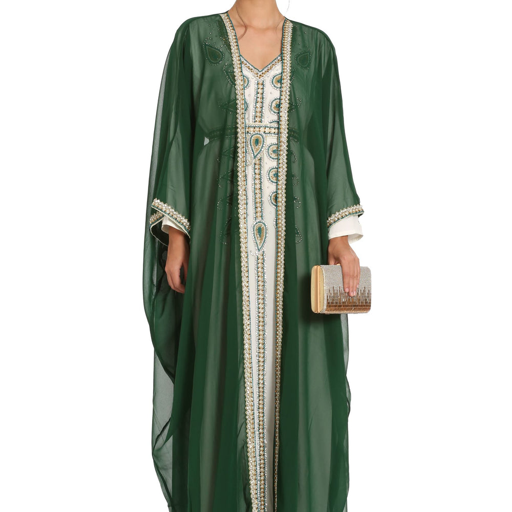 
                  
                    Dubai Farasha Tea Party Jellebiya in Green by Maxim Creation - Maxim Creation
                  
                