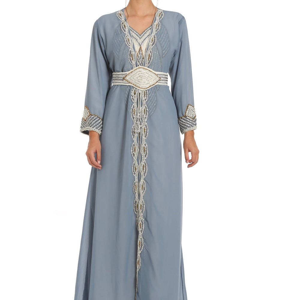 
                  
                    Grey Kaftan with Hand Embroidery 3pcs Maxi dress - Maxim Creation
                  
                