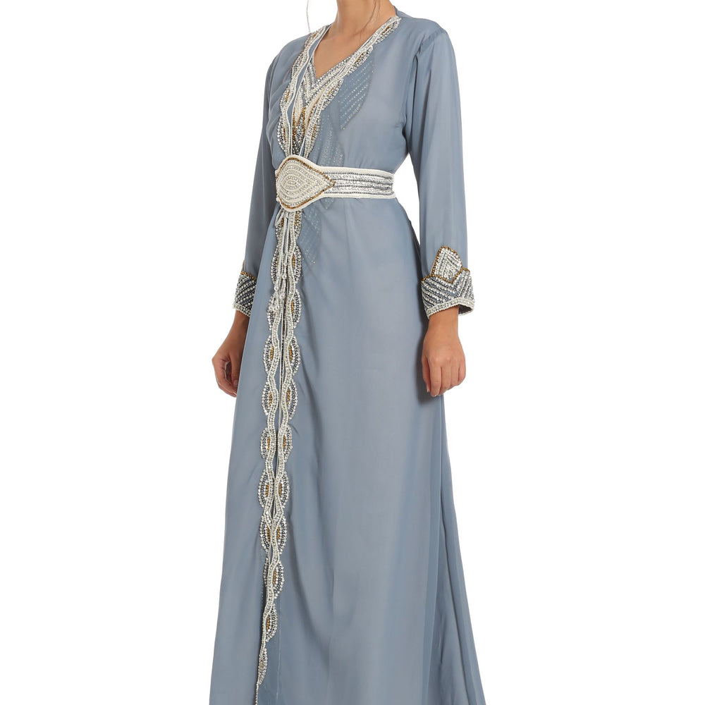
                  
                    Grey Kaftan with Hand Embroidery 3pcs Maxi dress - Maxim Creation
                  
                