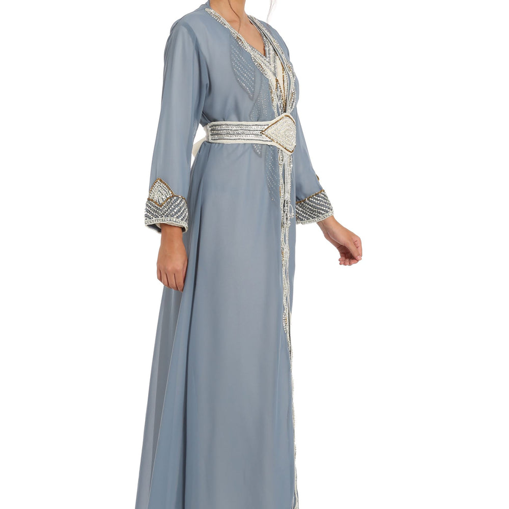 
                  
                    Grey Kaftan with Hand Embroidery 3pcs Maxi dress - Maxim Creation
                  
                