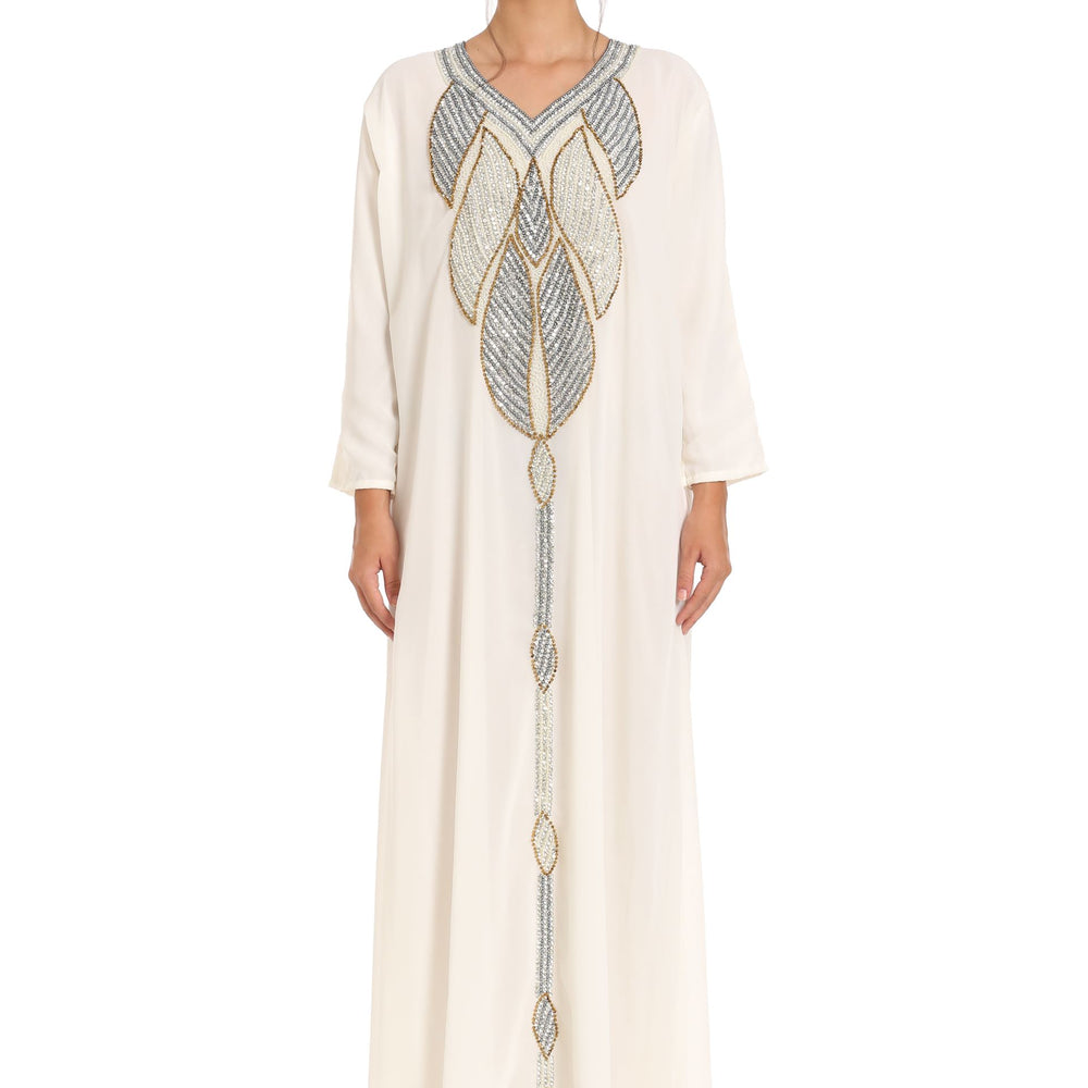 
                  
                    Grey Kaftan with Hand Embroidery 3pcs Maxi dress - Maxim Creation
                  
                