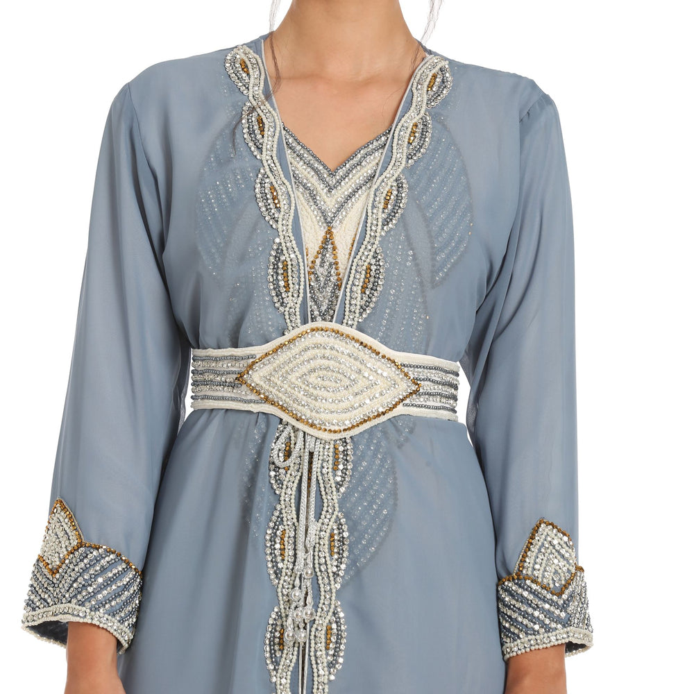 
                  
                    Grey Kaftan with Hand Embroidery 3pcs Maxi dress - Maxim Creation
                  
                