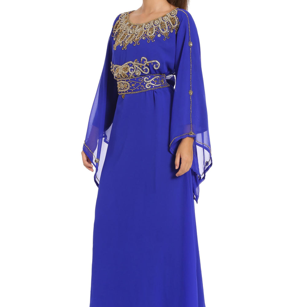 
                  
                    Royal Blue Maxi Gown Embroidered Arabian Kaftan Dress - Maxim Creation
                  
                