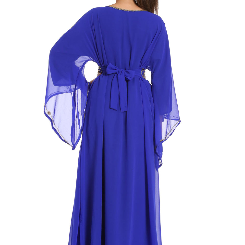 
                  
                    Royal Blue Maxi Gown Embroidered Arabian Kaftan Dress - Maxim Creation
                  
                