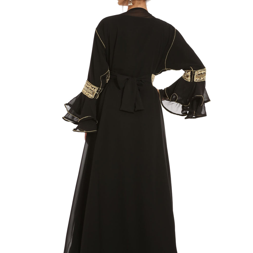 
                  
                    Black Abaya Kaftan Henna Party Dress with Long Bell Sleeve - Maxim Creation
                  
                