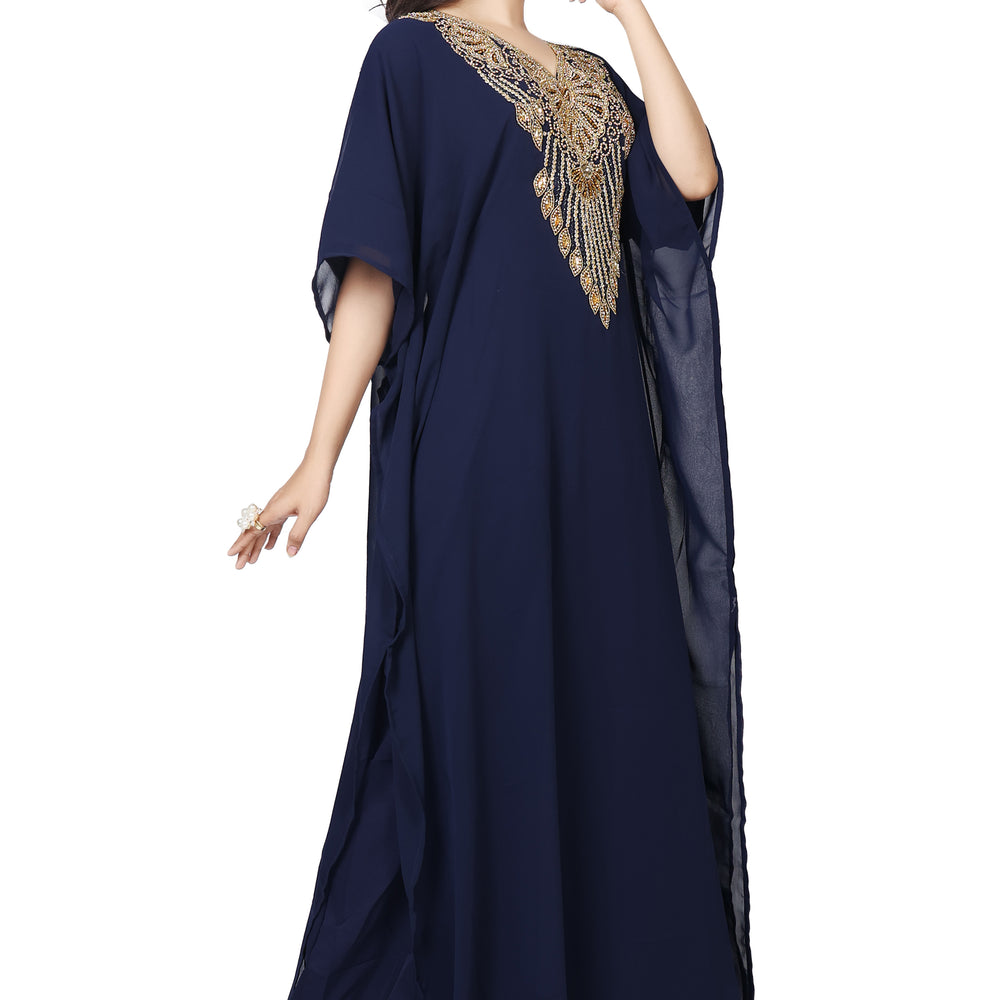 
                  
                    Embroidery Kaftan Handicraft Caftan In Navy Blue by Maxim Creation - Maxim Creation
                  
                
