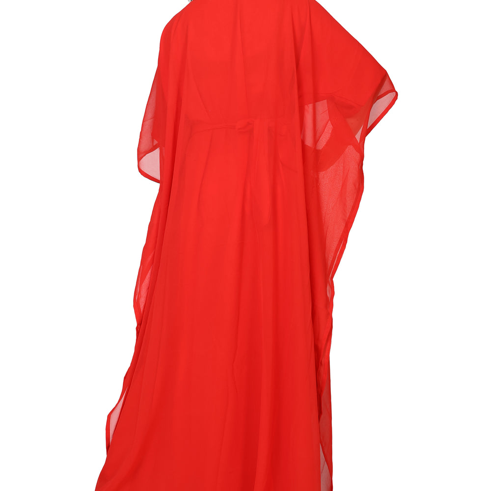 
                  
                    Arabian Farasha Red Kaftan Long Maxi Party Gown - Maxim Creation
                  
                