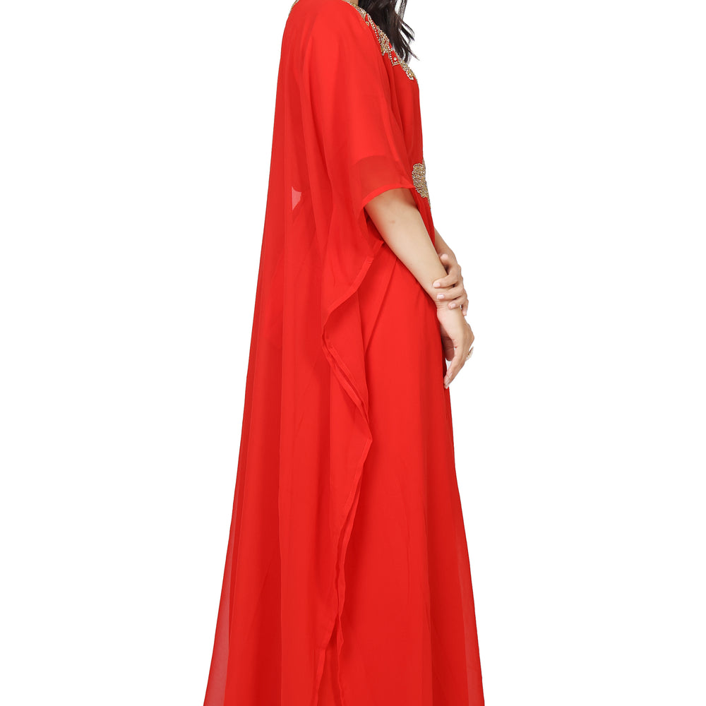
                  
                    Arabian Farasha Red Kaftan Long Maxi Party Gown - Maxim Creation
                  
                