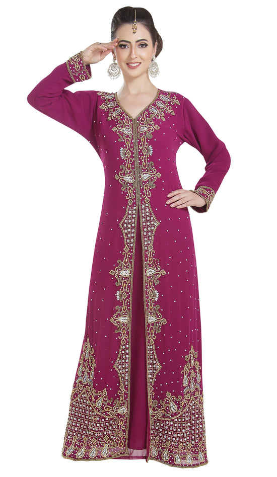 Embroidered Jallabiya Henna Party Dress - Maxim Creation