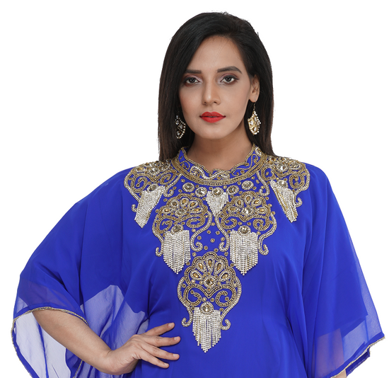 Embroidered Caftan Cocktail Party Gown - Maxim Creation