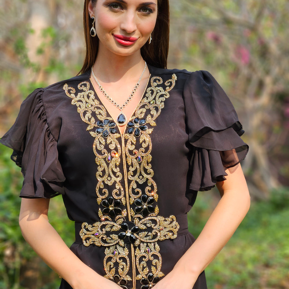 
                  
                    Traditional Arabian Kaftan Handmade Maxi Gown
                  
                