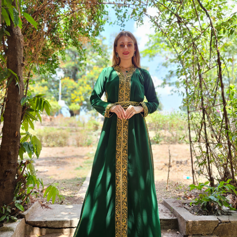 
                  
                    Moroccan Kaftan Khaleeji Thobe Maxi Gown
                  
                